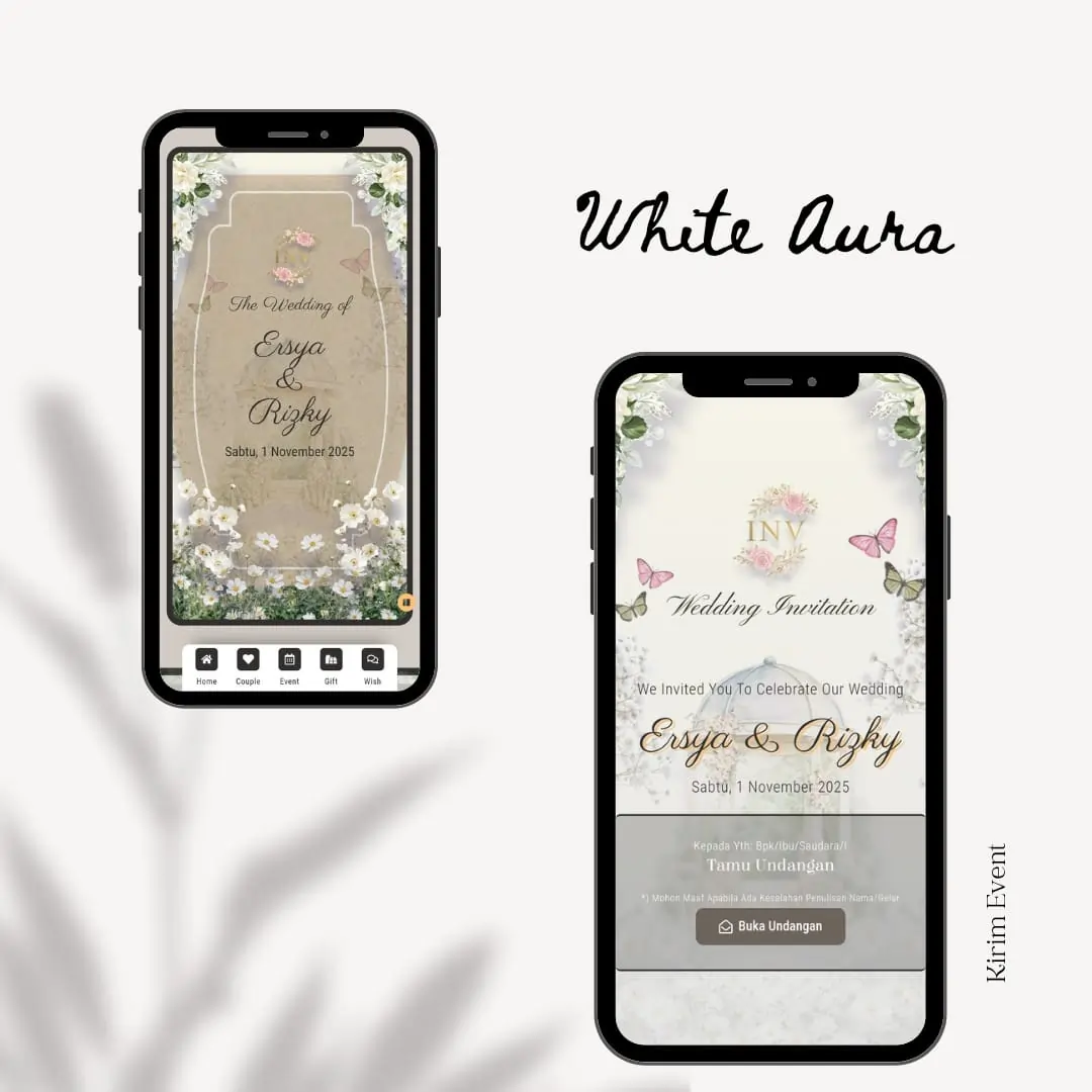 Contoh Tema Animasi White Aura KirimEvent